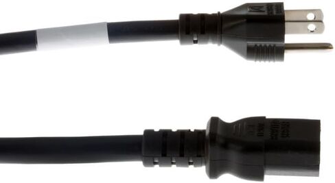 Heavy Duty Computer Power Cord 14 AWG, 15A/125V 5-15P to C13, (NEMA 5-15P to IEC-60320-C13) 3 ft, 3 Prong Power Cord, Black Lifetime Wty in Saudi Arabia