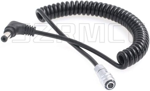 SZRMCC DC5.5x2.5 to BMPCC 4K/6K Power Coiled Cable Weipu SF610 2 Pin Female Connector 12v Power Cable for Blackmagic Pocket Cinema 4K Camera (Coiled Cable, Straight DC2.5mm) in Saudi Arabia