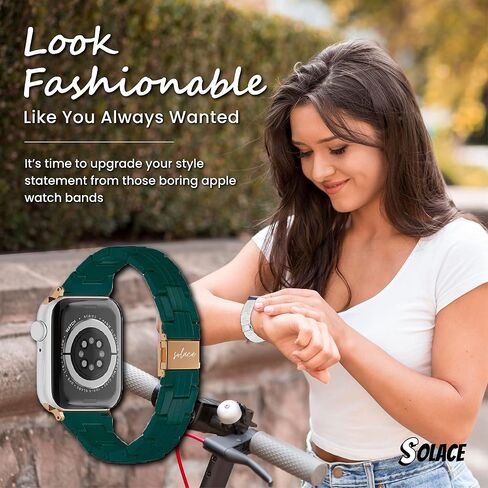 Solace Bands Slim Matte Resin Watch Band - Compatible with Apple Watch Bands for Women and Men, iWatch Bands for 38mm 40mm 41mm 42mm 44mm 45mm 49mm Ultra, SE and Series 8 7 6 5 4 3 2 1 in Saudi Arabia