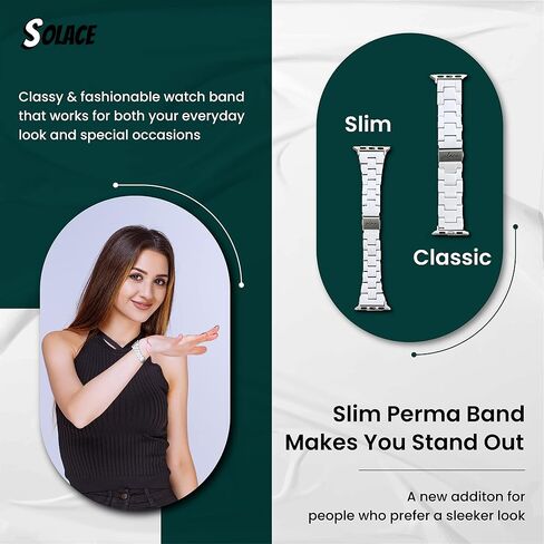 Solace Bands Slim Matte Resin Watch Band - Compatible with Apple Watch Bands for Women and Men, iWatch Bands for 38mm 40mm 41mm 42mm 44mm 45mm 49mm Ultra, SE and Series 8 7 6 5 4 3 2 1 in Saudi Arabia