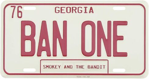 لوحة ترخيص معدنية من Treasure Gurus Smokey وThe Bandit BAN ONE مصنوعة في الولايات المتحدة الأمريكية، علامة سيارة شاحنة أوتوماتيكية in Saudi Arabia