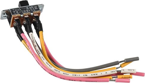 HQRP 6-Pin Ceiling Fan Slide Reverse Switch Compatible with Zing Ear ZE-209-22, SL13B, Canal SL13B-022, Well Tec DR74, Sun-Lite J-301, Shine Top LS-101H, UL Listed in Saudi Arabia