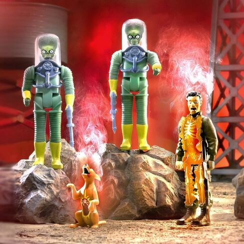 Super7 Mars Attack Glow Bundle -The Invasion Begins, Burning Flesh, and Destroying a Dog 3.75 in Scale Reaction Figures with Accessories Classic Cartoon Collectibles and Retro Toys in Saudi Arabia