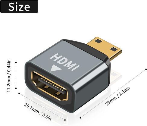 محول Poyiccot Mini HDMI إلى HDMI 4K، 2 حزمة HDMI أنثى إلى محول HDMI صغير ذكر، محول HDMI صغير يدعم 4K 60 هرتز HDR 3D 18 جيجابت في الثانية Dolby لـ DSLR، كاميرا الفيديو، Raspberry Pi، الكمبيوتر المحمول in Saudi Arabia