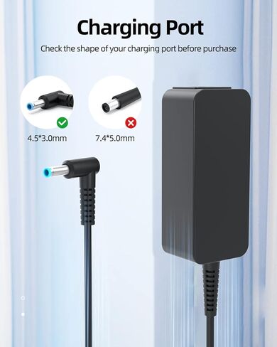 45W AC Charger Fit for HP 17-ca3035cl 17-ca3055cl Pavilion 15-eg0010nr 15-eg0073cl 15-eg0021nr 15-eg0077nr 15-eg0097nr 15-eg0065st 15-eg0067st 15-eg1053cl Laptop Power Supply Adapter Cord in Saudi Arabia