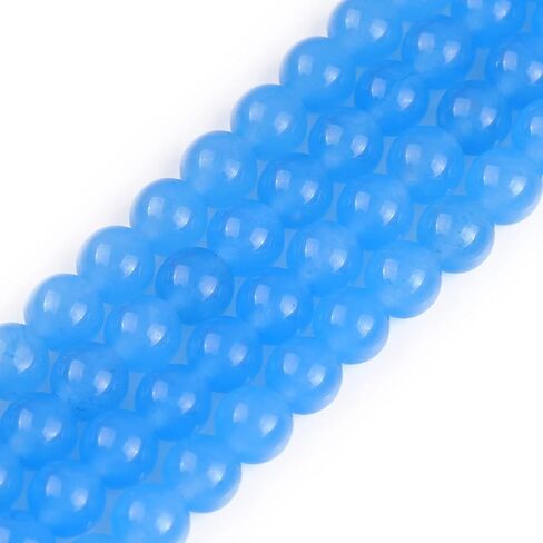 JOE FOREMAN 6mm Aquamarine Color Jade Round Natural Stone Beads for Jewelry Making Strand 15" Beaded Semi Precious Gemstone DIY Handmade Craft Supplies in Saudi Arabia