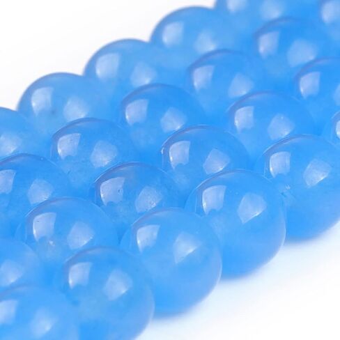 JOE FOREMAN 6mm Aquamarine Color Jade Round Natural Stone Beads for Jewelry Making Strand 15" Beaded Semi Precious Gemstone DIY Handmade Craft Supplies in Saudi Arabia