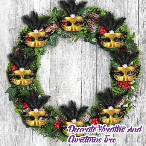 Sanwuta 72 قطعة من أقنعة Mardi Gras الصغيرة، قناع صغير لتزيين الكيك، قناع صغير لتزيين حفلات Mardi Gras (أسود) in Kuwait