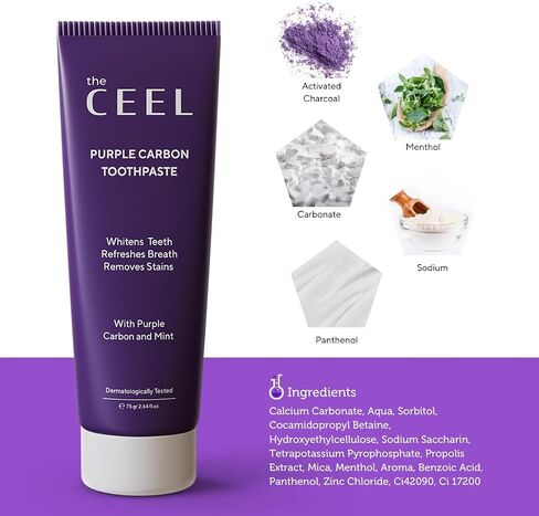 Purple Toothpaste for Teeth Whitening with Purple Carbon | Purple Toothpaste for Teeth Whitening | Color Corrector Purple Toothpaste with Mint Flavour | 75 GR… in Saudi Arabia