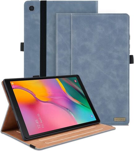 Case for Samsung Galaxy Tab A 10.1 2019 (SM-T510/T515) Multi-Angle Viewing Smart Cover with Pocket, Business PU Leather with Card Slot for Galaxy Tab A 10.1 Inch 2019 Tablet, Black in Saudi Arabia