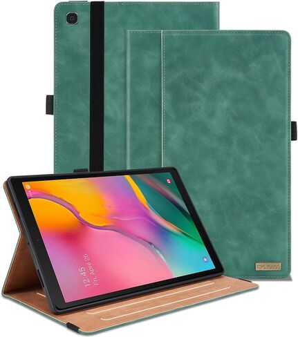 Case for Samsung Galaxy Tab A 10.1 2019 (SM-T510/T515) Multi-Angle Viewing Smart Cover with Pocket, Business PU Leather with Card Slot for Galaxy Tab A 10.1 Inch 2019 Tablet, Black in Saudi Arabia