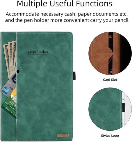 Case for Samsung Galaxy Tab A 10.1 2019 (SM-T510/T515) Multi-Angle Viewing Smart Cover with Pocket, Business PU Leather with Card Slot for Galaxy Tab A 10.1 Inch 2019 Tablet, Black in Saudi Arabia
