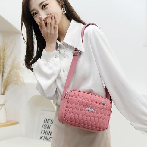Small Crossbody Bags Quilted Purse Mini Light Nylon Cell Phone Cross Body Wallet for Women Ladies in Saudi Arabia
