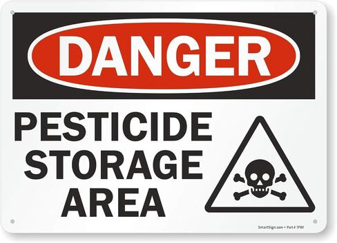SmartSign "Danger - Pesticide Storage Area" Sign | 10" x 14" Plastic in Saudi Arabia