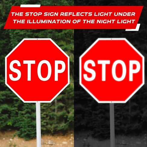 Taiyin 2 Pcs Stop Sign 24 x 24 Inches Reflective Street Road Signs Octagon Aluminum Street Signs for Outdoor Traffic Parking Warning Driveway, Weather Resistant and UV Protected Waterproof in Saudi Arabia