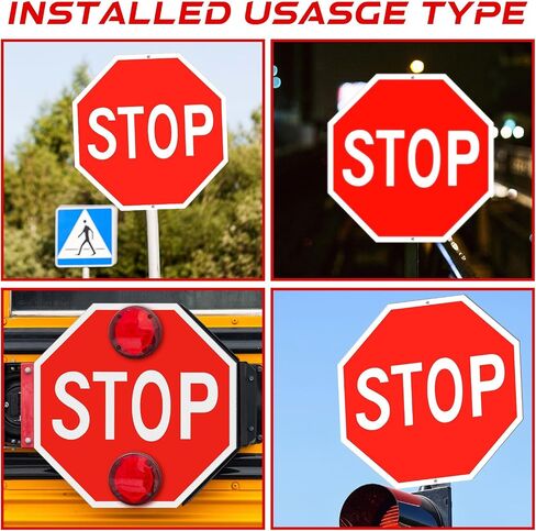 Taiyin 2 Pcs Stop Sign 24 x 24 Inches Reflective Street Road Signs Octagon Aluminum Street Signs for Outdoor Traffic Parking Warning Driveway, Weather Resistant and UV Protected Waterproof in Saudi Arabia