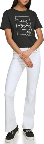 توب قصير مزين بشعار الماركة للنساء من كارل لاغرفيلد باريس in Kuwait