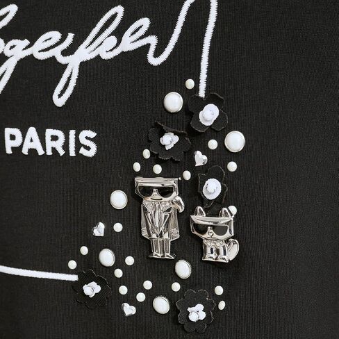 توب قصير مزين بشعار الماركة للنساء من كارل لاغرفيلد باريس in Kuwait