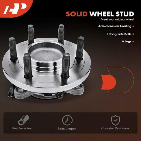 A-Premium Front Wheel Bearing and Hub Assembly with ABS & 6-Lug Compatible with Ford F-150 F150 2011-2014, Expedition 2011-2014 & Lincoln Navigator 2011-2014, 4WD Only in Saudi Arabia