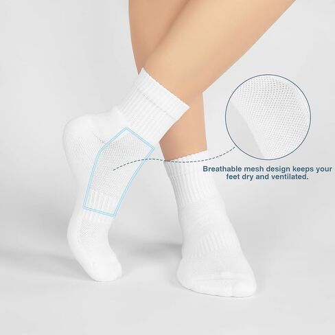 Kodal Copper Ankle Running Socks for Men Women Cushion Cotton Quarter Socks Odor Control for Smelly Sweaty Feet 5 Pairs in Saudi Arabia