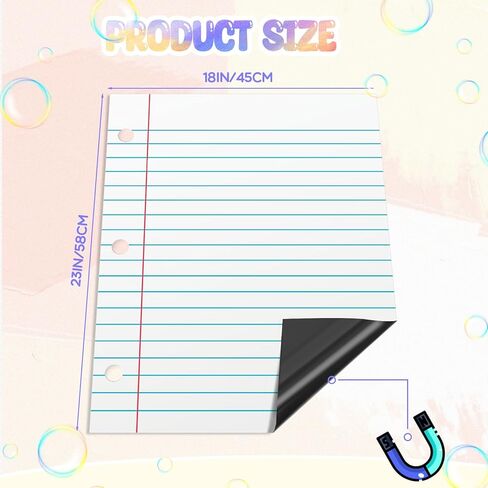 3 Pieces Magnetic Notebook Paper 18 x 23 Inch Magnetic Writing Paper Lined Dry Erase Magnetic Paper Notebook Paper Wipe Off Chart Notebook Paper Notebook Design Teacher Supplies for Classroom in Saudi Arabia