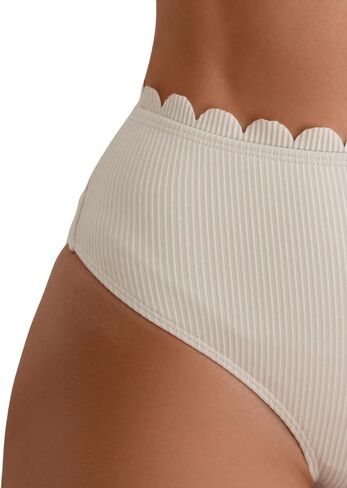 Floerns Women's 2 Piece Bikini Sets Scallop Trim High Waisted Bathing Suits in Saudi Arabia