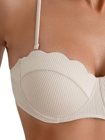 Floerns Women's 2 Piece Bikini Sets Scallop Trim High Waisted Bathing Suits in Saudi Arabia