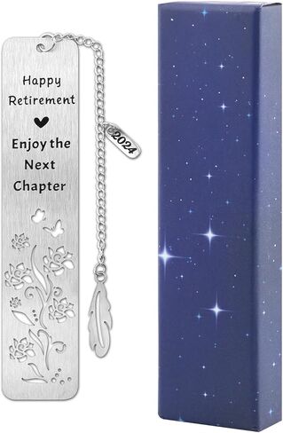 Book Lovers Gifts for Women Teacher Retirement Gifts for Women Men Gifts for Book Lovers Men Happy Retirement Enjoy The Next Chapter Bookish Gifts for Women Men(Color:Silver) in Saudi Arabia