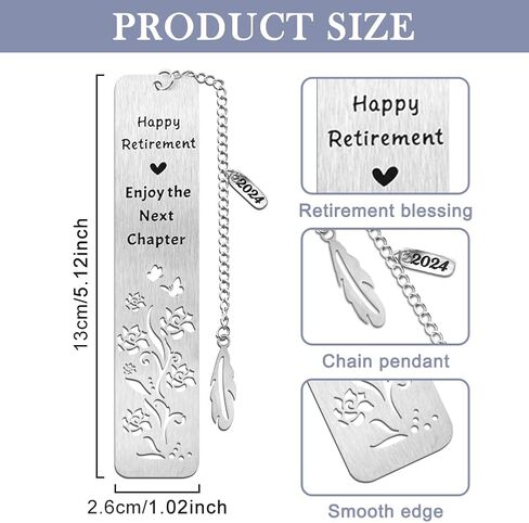 Book Lovers Gifts for Women Teacher Retirement Gifts for Women Men Gifts for Book Lovers Men Happy Retirement Enjoy The Next Chapter Bookish Gifts for Women Men(Color:Silver) in Saudi Arabia