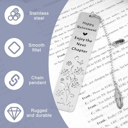 Book Lovers Gifts for Women Teacher Retirement Gifts for Women Men Gifts for Book Lovers Men Happy Retirement Enjoy The Next Chapter Bookish Gifts for Women Men(Color:Silver) in Saudi Arabia