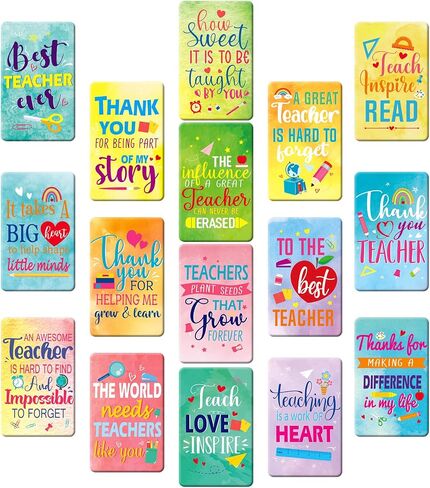 48 Pcs Teachers' Day Magnetic Bookmarks Teacher Appreciation Bookmark Page Clips Thank You Gifts for Teachers School Office Birthday Party Reading Supplies, 24 Designs, Thank in Saudi Arabia