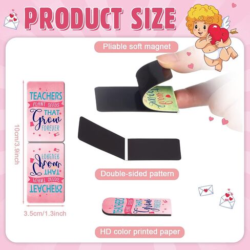48 Pcs Teachers' Day Magnetic Bookmarks Teacher Appreciation Bookmark Page Clips Thank You Gifts for Teachers School Office Birthday Party Reading Supplies, 24 Designs, Thank in Saudi Arabia
