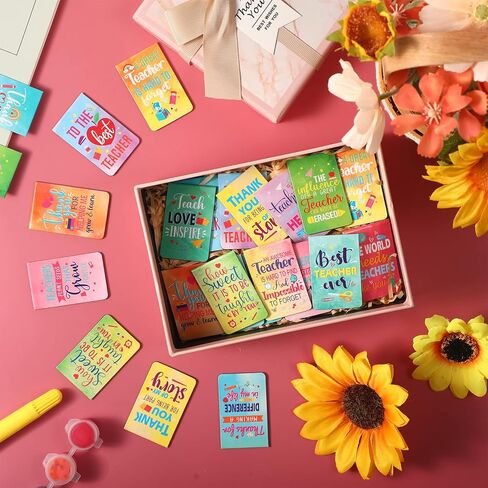 48 Pcs Teachers' Day Magnetic Bookmarks Teacher Appreciation Bookmark Page Clips Thank You Gifts for Teachers School Office Birthday Party Reading Supplies, 24 Designs, Thank in Saudi Arabia