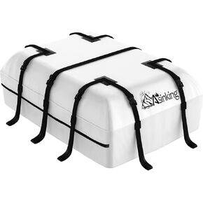 Car Rooftop Cargo Carrier Bag, 21 Cubic Feet 100% Waterproof Anti-Rip Car Roof Bag for All Vehicle with/without Racks - Anti-Slip Mat, 6 Door Hooks, Lock, 2 Extra Straps, Storage Bag