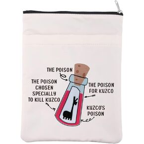 Kuzco Cartoon Inspiration Book Sleeve Poison Kuzco Book Cover Llama Book Sack Emperors Gift Yzma Book Zipper Pouch Gift for Fans (KuzcoBS)