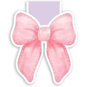 (2Pcs) Pink Bow Magnetic Bookmark Book Page Markers Gift for Reading Lover Nerd Book Addict Bookish Reader Student Teacher Office Stationery - Size 3"x2.5" When Folded