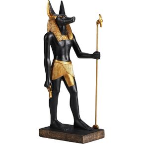 Veronese Design Anubis Egyptian God of The Dead Statue, 8.5 Inch Polyresin Figurine with Painted Black Gold Finish, Home Decor, Gift Boxed
