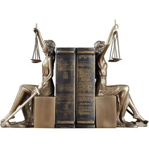 Thxsoon Lady Justice Statue Decorative Bookends Sculpture for Home and Office Decor, Perfect for Lawyers and Law Students - 10 x 5 x 4 inch (26 x 13 x 11cm)