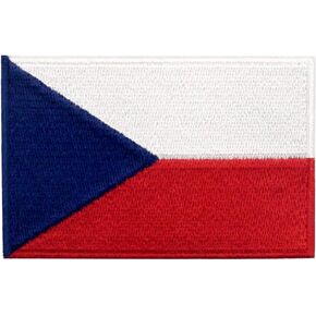 EmbTao Czech Republic Flag Patch Embroidered Morale Applique Iron On Sew On National Emblem