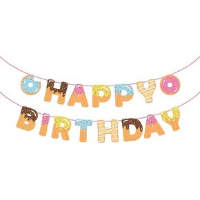 Donut Happy Birthday Banner,Donut Party Supplies,Donut Party Decorations,Donut Garland Bunting Banner for Girls,Boys,Kids Home,Classroom,Baby Showers Decoration