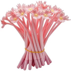 Maydahui 35 PCS Cherry Blossom Gel Pen Romantic Flower Pen Soft Silicone Black Ink for Girls Party School Students