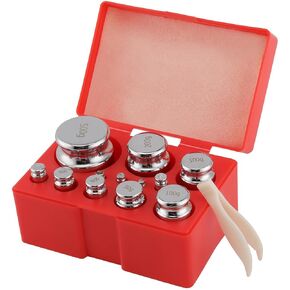 12 PCS Steel Calibration Weights, Scale Calibration Weight Kit with Storage Box, Gram Weights Calibration for Jewelry Scale and Digital Scale, 1g/2g/5g/10g/20g/50g/100g/200g/500g