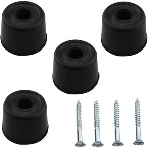 4PCS Black Rubber Floor Mount Door Stop Door Stoppers Wall Protector with Screws for Home, Office, School