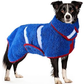 Dog Bathrobe, Super Soft Dog Robe Quick Drying Dog Towels for Drying Dogs Large, Adjustable Dog Robes for After Bath, Dog Clothes and Dog Dryer L