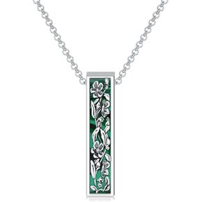 Bar Urn Necklace for Ashes 925 Sterling Silver Malachite/Turquoise/Abalone Shell/Blue Opal/Lapis Lazuli/Flower Urn Pendant Necklace Keepsake Memorial Cremation Jewelry for Women in Kuwait