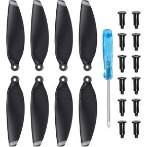MECCANIXITY Mini 2 Drone Propellers Drone Blades Propellers Black Silver with Screwdriver/Screw, Quick-Release, Low-Noise Propeller for DJI Mini 2 Drone, Quadcopter, Pack of 8