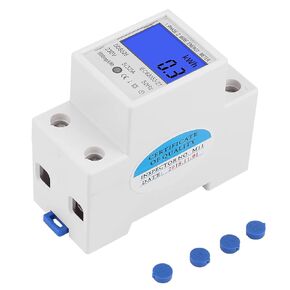Single Phase Energy Meter 230VAC LCD KWH Electric Meter 5-32A 50Hz Single Phase DIN Rail KWH Meter Electricity Usage Meter Electricity Usage Monitor Power Meter