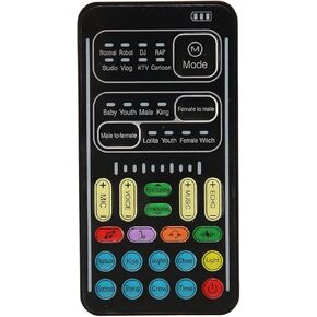 Voice Changer Sound Card with Multiple Sound Effects, Portable Mini Voice Changer Device, 8 Live Sound Modes and 8 Voice Change Modes, Plug and Play