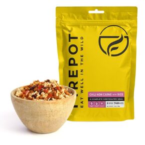FIREPOT Chilli non Carne with Rice - Healthy Plant Based Dehydrated Camping & Backpacking Meals (2 Servings)