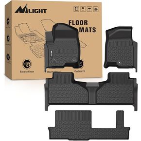 Nilight TPE Floor Mats for 2021 2022 2023 2024 Chevrolet Tahoe/GMC Yukon/Cadillac Escalade with Bench Seating,All Weather Custom Fit Heavy Duty Floor Liners